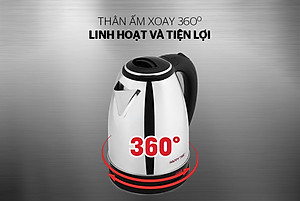 Ấm Siêu Tốc Inox SUNHOUSE HAPPY TIME HTD1055 (1.5L) - Hàng Chính Hãng