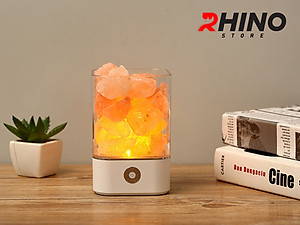 Đèn ngủ đá muối tự nhiên Rhino L901 thanh lọc không khí, 2 màu sắc - hàng chính hãng