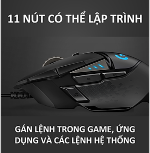 Chuột game hiệu suất cao Logitech G502 Hero - Cảm biến Hero 25k, RGB Lightsync, 11 nút lập trình, điều chỉnh trọng lượng, PC -Hàng Chính Hãng
