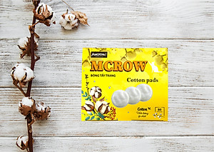 Bông tẩy trang tròn ép viền hộp 80 miếng MCROW 