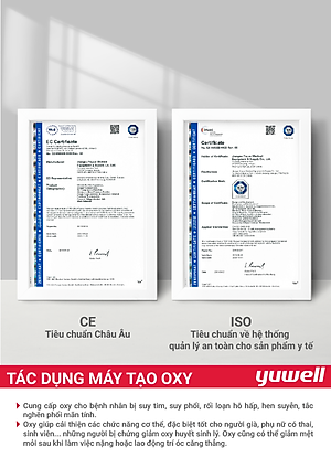 Máy Tạo Oxy Y Tế 93% Yuwell 8F-5AW - Hỗ Trợ Bệnh Nhân Suy tim, Suy phổi, Rối loạn hô hấp - Bảo Hành 1 Năm