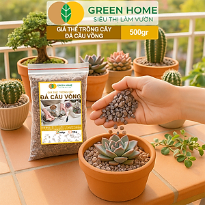 Đá Cầu Vồng Trồng Sen Đá GreenHome, Bao 500GR, Kích Rễ, Đậm Màu, Thoát Nước Tốt, Trộn Đất, Rải Bề Mặt Đều Tốt