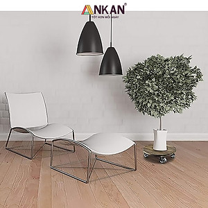 Đế Lót Chậu Cây Có Bánh Xe Cao Cấp ANKAN Hình Tròn Màu Xám Đen R30Cm Tải trọng 150 Kg Gỗ Tràm Bông