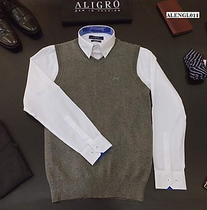 Áo len gile Aligro màu ghi đậm ALENGL011