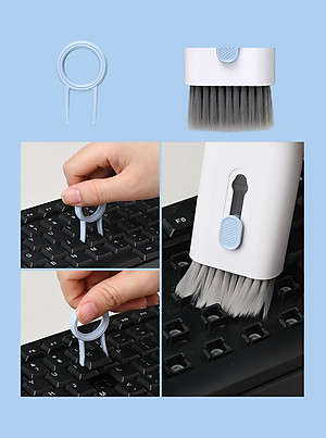 Bộ vệ sinh làm sạch cho bàn phím, máy tính, màn hình điện thoại, tai nghe bluetooth đa chức năng 7 trong 1 - Hàng Chính Hãng