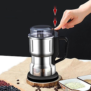 Máy Xay Hạt Tiêu Hạt Cafe Hạt Khô Gia Vị Đa Năng Công Suất 250w 8 Lưỡi Dao Cực Bén Chất Liệu Cối Inox - Hàng Nhập Khẩu