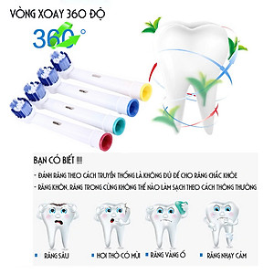 Cho máy Oral B Braun, bộ 4 Đầu Bàn Chải đánh răng điện thay thế MIHOCO EB20-P New  , làm sạch mảng bám, chăm sóc nướu