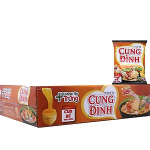 Thùng 30 Gói Mì Khoai Tây Cung Đình Hương Vị Cua Bể Rau Răm