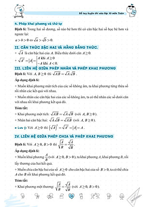 Sổ Tay Luyện Thi Vào Lớp 10 Môn Toán