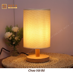 Đèn Ngủ Gỗ HUTA Light For Life G1 Chao Tròn Vintage Dễ Thương, Decor Trang Trí Phòng Ngủ, Điều Chỉnh Độ Sáng, Bóng Led Sáng Vàng Tiết Kiệm Điện
