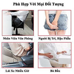 Đệm Ngồi Lót Ghế Chống Trĩ KUNBE, Chất Liệu Cao Su Non Kê Mông Cho Người Đau Xương Cụt Giúp Ổn Định Cột Sống Chống Ê Mỏi