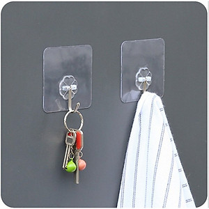 Bộ 20 Móc Dán Tường Chịu Lực Treo Tranh Áo Quần Đồ Dùng Nhà Tắm Siêu Dính Trong Suốt - Hàng Chính Hãng MINIIN