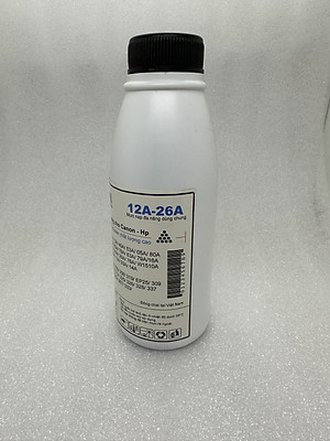 Mực Nạp, Mực chai 12A-26A dùng cho máy in 2900, 3300, 6650, ... Hp 1020, P2035, Pro 400, P1320 Trọng lượng 140g đậm đẹp - Hàng chính hãng