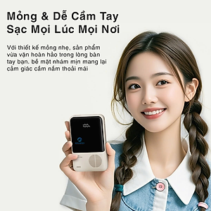 Pin dự phòng sạc nhanh ROCK P99 PD 22.5W 20000mAh có cáp tích hợp , hàng chính hãng bảo hành 1 năm