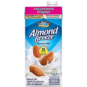 Blue Diamond - Thùng Sữa Hạt Hạnh Nhân ALMOND BREEZE Không Đường 946ml x 12 Hộp