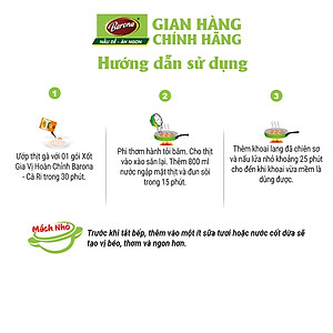 Combo 3 gói Xốt Gia vị hoàn chỉnh Barona - Cà Ri 80gr