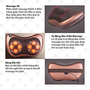 (Loại Tốt) Gối Mát Xa Massage KhoNCC Hàng Chính Hãng Vật Lý Trị Liệu Xua Tan Mệt Mỏi Cổ, Vai, Eo, Hông, Đùi  - KPD-5818-GMX8B