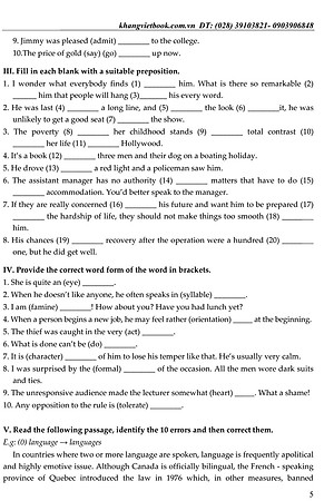 Sách Bồi Dưỡng Học Sinh Giỏi Tiếng Anh Lớp 9