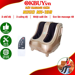 Máy Massage Chân Nhật Bản Nikio NK-189 (Dòng Cao Cấp) - Mát Xa Bàn Chân Và Bắp Chân, Xoa Bóp Dây Ấn Bằng Cao Su Non, Kết Hợp Rung Và Nhiệt Sưởi Đa Năng, Giảm Đau Nhức Chân, Tăng Tuần Hoàn Máu Cho Chân - Tươi Mới Đôi Chân