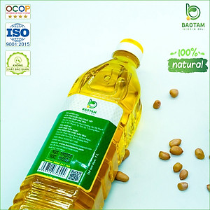 Dầu Phộng Nguyên Chất Bảo Tâm (Dầu Đậu Phộng Nguyên Chất, Dầu Lạc Nguyên Chất) – Sản xuất từ Hạt Đậu Phộng Sẻ Tự nhiên, Cao cấp, Hương vị tuyệt vời - Hàng Chính Hãng – 1 L