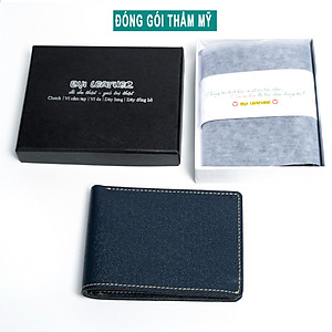 Ví nam, bóp nam da bò Saffiano Bụi Leather V128 - Bảo hành 12 tháng