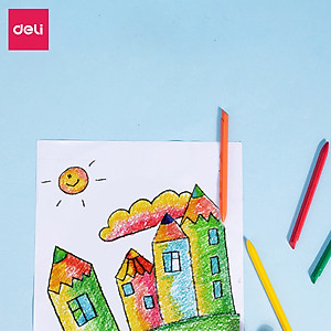 Bộ Bút Sáp Màu Hữu Cơ Cho Bé Tập Vẽ Tranh Tô Màu Deli - Không Phai Màu An Toàn Cho Trẻ Không Dính Tay - Phù Hợp Mĩ Thuật Học Sinh