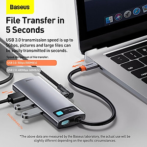 Hub Baseus Metal Gleam Series Multifunctional Type-C HUB Docking Station -Hàng Chính Hãng