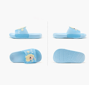 Dép elsa bé gái quai ngang nhựa mềm cao cấp nhập khẩu siêu êm, chống trơn cho bé gái 3 - 12 tuổi D36