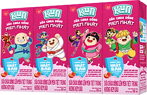 Thùng 48 hộp sữa chua uống hương kem dâu Kun 180ml