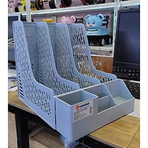 Giá đựng tài liệu 3 ngăn kèm khay để bút Việt Nhật , Khay đựng hồ sơ tài liệu văn phòng để bàn - Hàng Việt Nam