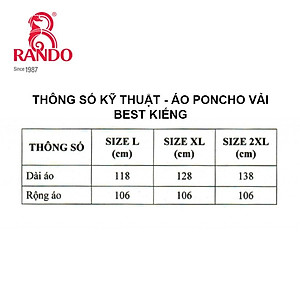 Áo mưa Poncho vải BEST có kiếng phủ đèn xe máy RANDO