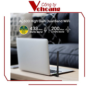Bộ Chuyển Đổi USB Wifi TP-Link Archer T2U Plus Công Suất Cao AC600 - Hàng Chính Hãng