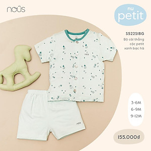 Bộ Quần Áo Cộc Cài Thẳng Nous - Chất Liệu Nu Petit Bé Gái - Bé Trai (Size từ 3-6 Tháng Đến 9-12 Tháng)
