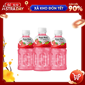 Combo 3 Chai Nước Mogu Mogu Thạch Dừa Vị Dâu Thái Lan