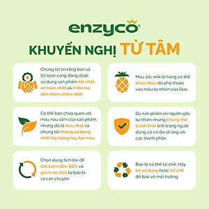 Nước ngâm rửa rau củ quả, thực phẩm sinh học Enzyco 1L - 100% Enzyme Dứa