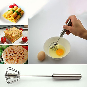Dụng Cụ Đánh Trứng Cầm Tay Dạng Ấn Trục Xoay Tự Động - Chất Liệu Thép Không Gỉ 304 Cao Cấp - Chính Hãng MINIIN