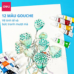 Hộp Bút Màu Tô Vẽ Tranh Cho Bé Đầy Đủ Các Dạng Màu Deli - Kèm Sticker Khay Pha Màu Tẩy Bút Chì Gọt Bút Đi Nét Tranh Tô Màu - Quà Tặng Cho Bé 
