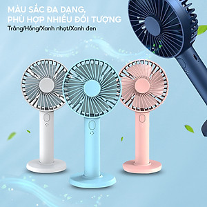 Quạt cầm tay tích điện mini Half Horse, kết hợp gương soi tiện lợi. Hàng chính hãng