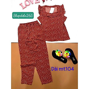 Đồ bộ nữ,đồ ngủ mặc nhà quần dài vải lụa mango BD 68 họa tiết hoa nhí dễ thương size 47-60kg.