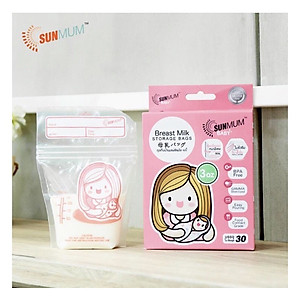 Combo 60 túi trữ sữa mẹ Sunmum mini hồng 100ml (2 hộp) tặng 2 zipper bảo quản