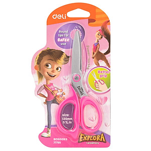 Kéo học sinh Deli - Explora Hồng/Xanh dương - 1 chiếc - E77755