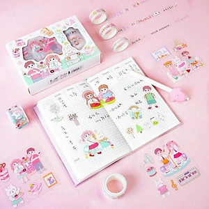 Băng keo Sticker Hộp 5  Washi Tape 11 Sticker Siêu Cute Dễ Thương
