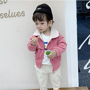 Áo khoác nhung lót lông trẻ em, chất dày dặn, mềm ấm, phong cách Hàn siêu đẹp, có màu cho cả bé trai và gái | MP18