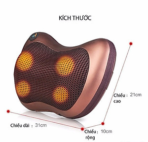 Gối massage hồng ngoại 8 bi matxa cổ, lưng, vai, gáy, toàn thân - hàng chính hãng