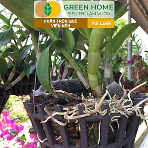 Phân Trùn Quế Viên Nén Greenhome, Lavamix, Túi lưới, Dinh Dưỡng Hữu Cơ, Không Mùi, Tốt Cho Lan, Bonsai, Rau