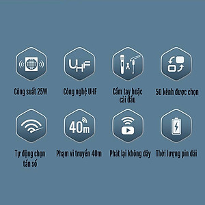 Máy trợ giảng không dây TAKSTAR E261W khoảng cách truyền 40M, công suất cao 25W -Tặng túi đựng máy trợ giảng - Hàng Chính Hãng