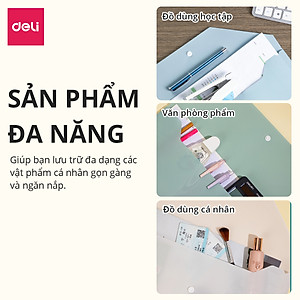 Túi file đựng tài liệu A4 Deli nhiều màu, clear bag bìa đựng tài liệu lưu trữ hồ sơ giấy tờ