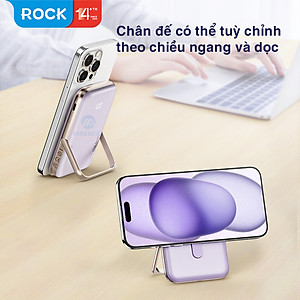 Pin sạc dự phòng không dây kèm giá đỡ điện thoại Rockspace P20 SE sạc nhanh PD 20W 10000mAh - Hàng chính hãng bảo hành 12 tháng