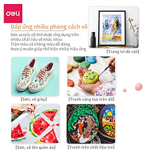 Màu Acrylic Chuyên Nghiệp Deli - 12/18/24 Màu - 73856/73857/73858