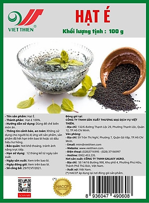 Hạt É Việt Thiên 100g, nhà máy sản xuất và phân phối nông sản Việt Thiên, giá rẻ